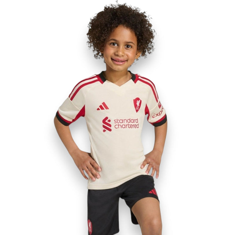 Equipación de visitante del Liverpool para niños 2025/26