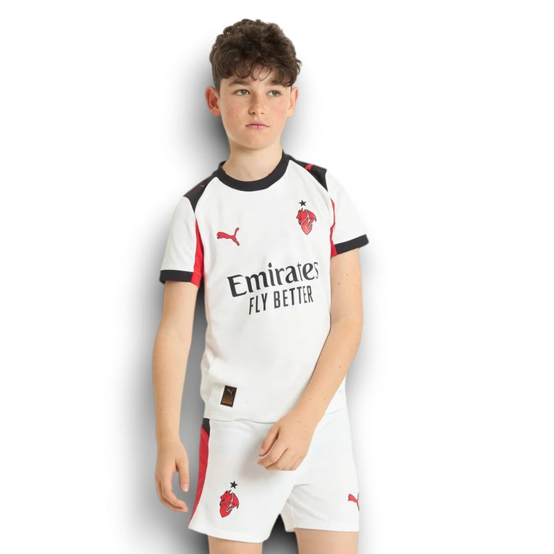 Equipación de visitante AC Milan 2025/26 para niños