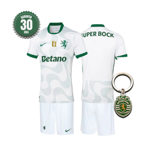 Equipación de visitante blanca para niños 2025/26