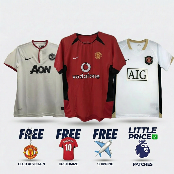 COMBO Manchester United Retro - Visitante 13/14, Local 02/04, Visitante 06/07