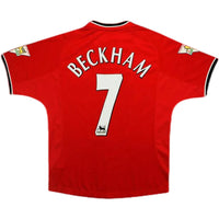 BECKHAM #7 Camiseta retro Manchester United Local 2000/01
