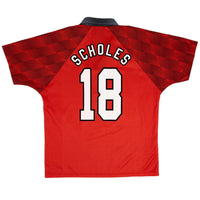 SCHOLES #18 Manchester United Camiseta Retro Local 1996/97