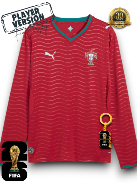 Portugal Copa del Mundo 2026 Versión Jugador Camiseta - Manga Larga