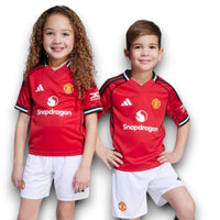 Equipación de casa para niños del Manchester United 2025/26