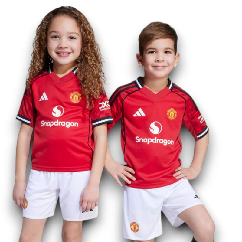 Equipación de casa para niños del Manchester United 2025/26