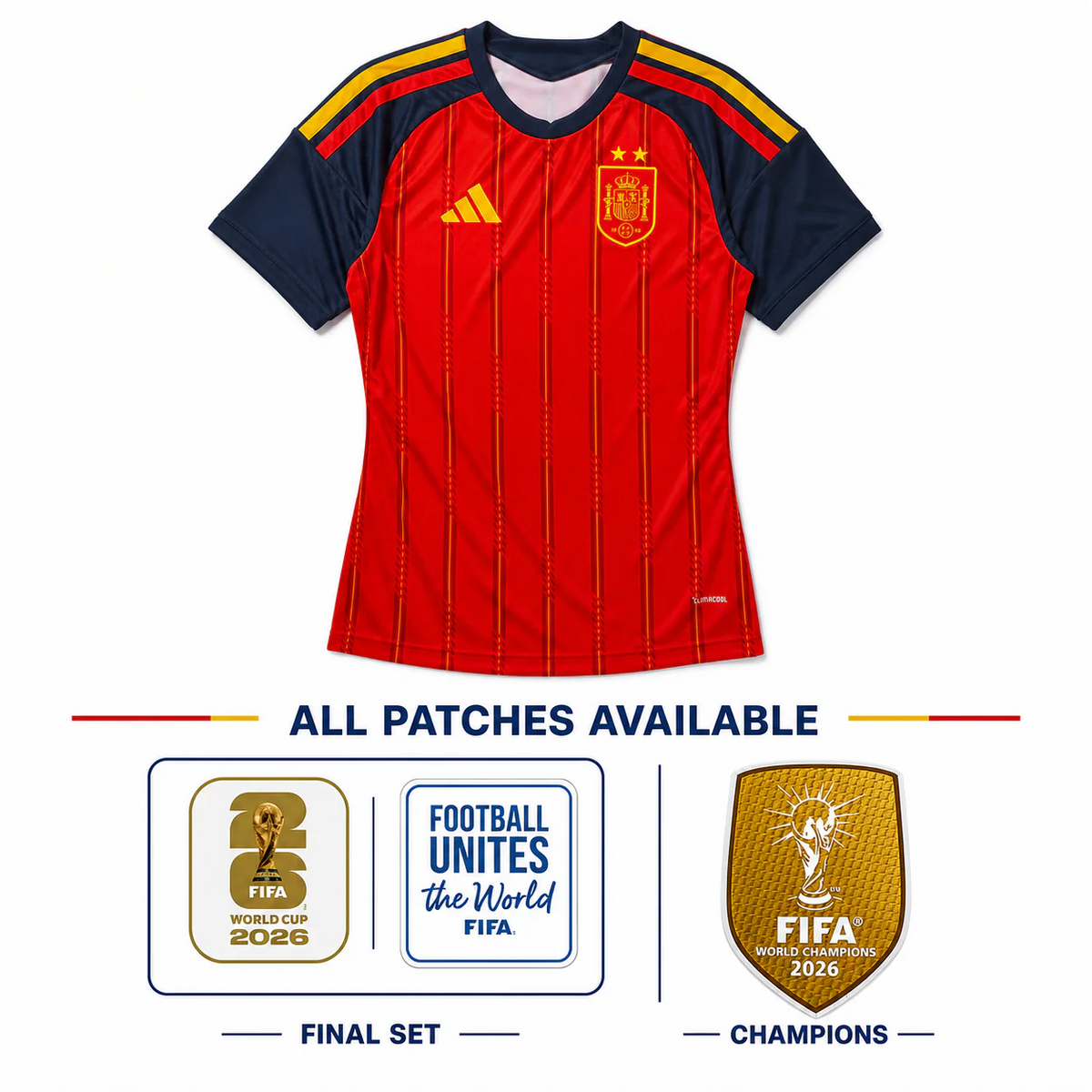 Camiseta España Mundial 2026 - Mujer - 2 Estrellas Ganador ⭐⭐