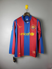 Camiseta Retro Local del Barcelona 2007/2008 - Manga Larga