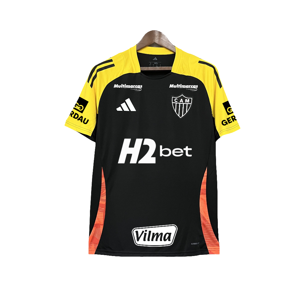 Camiseta de entrenamiento Atlético Mineiro 25/26 - Todos los patrocinadores - Negra - Versión aficionado