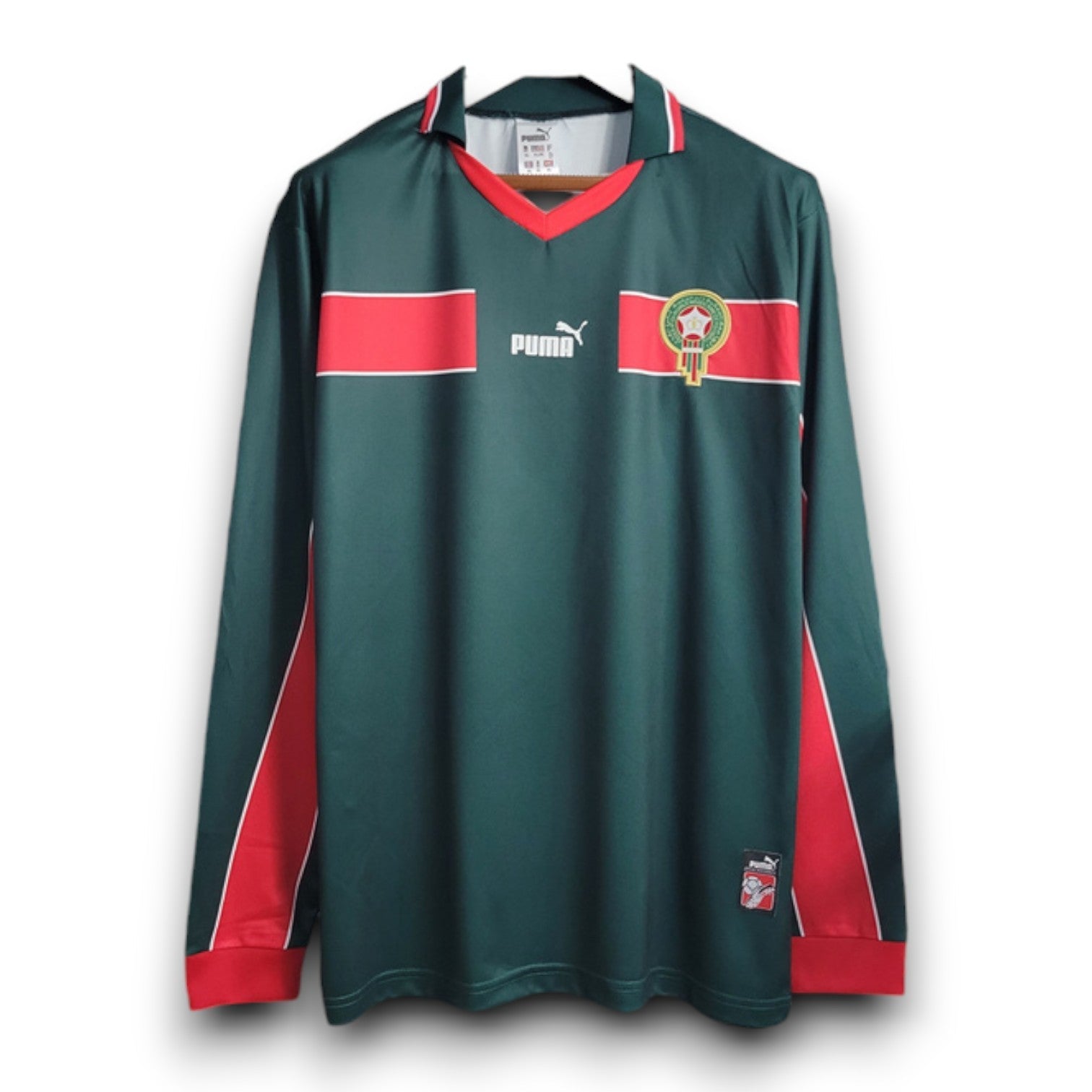 Marruecos 1998 Camiseta Retro de Visitante Verde - Manga Larga