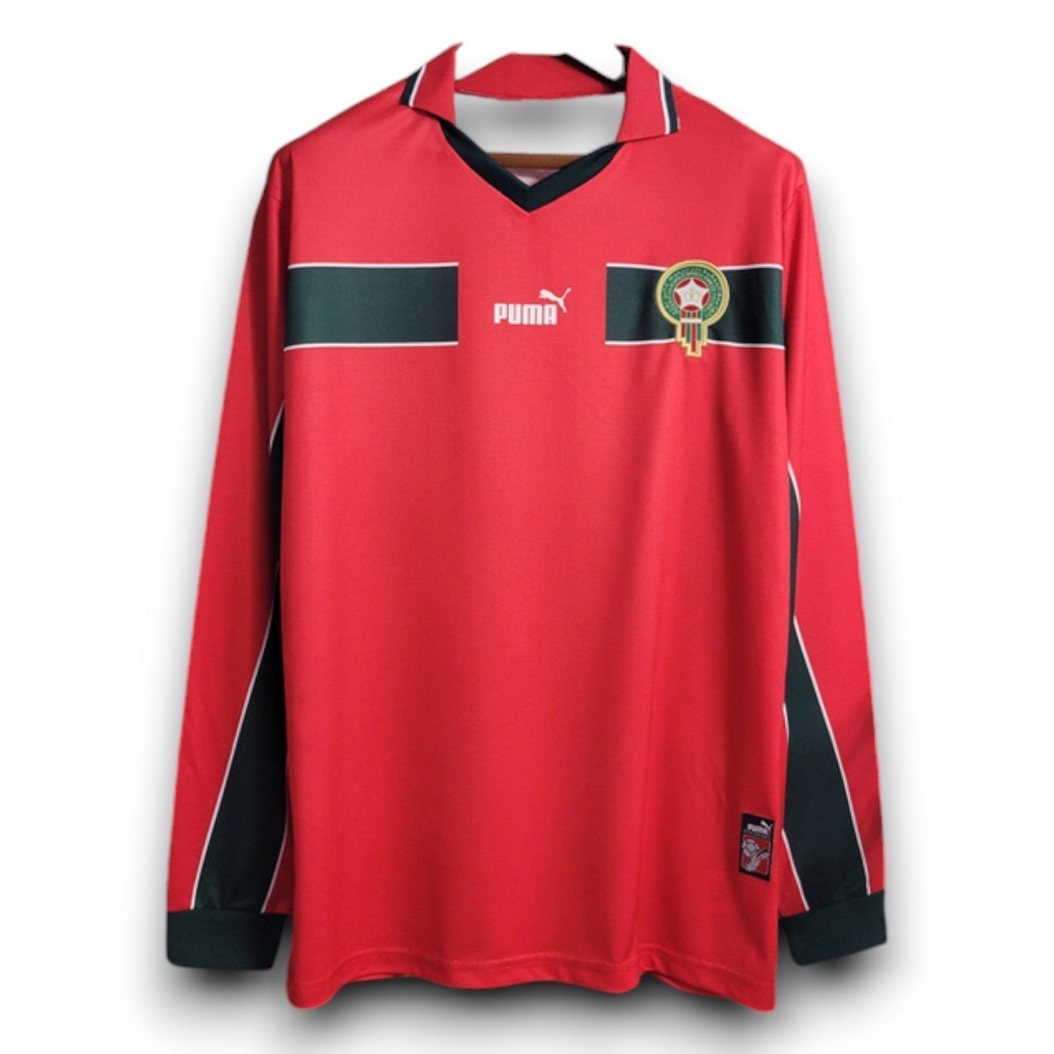 Camiseta Retro de Manga Larga de Visitante Roja de Marruecos 1998