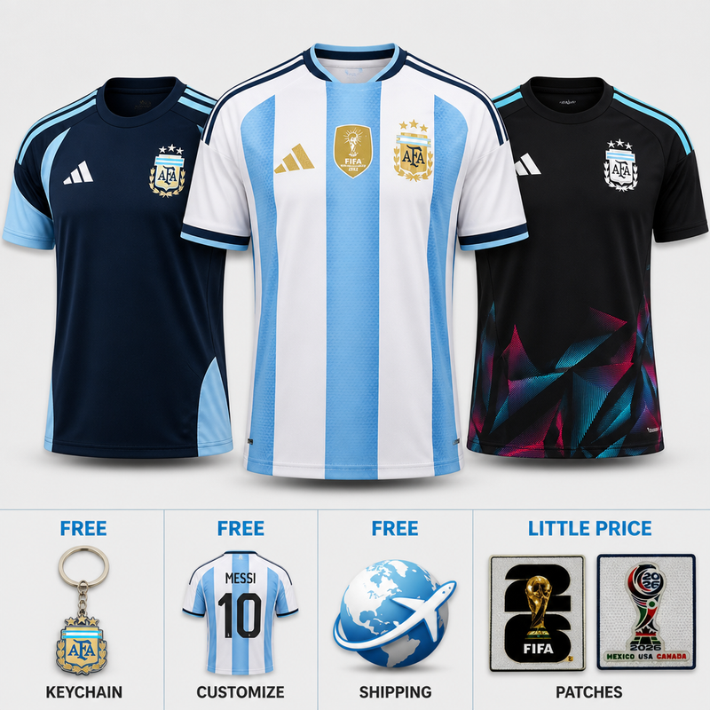 COMBO Argentina Fifa World Cup 2026- Home 26/27, Away 26/27 and Training 26/27