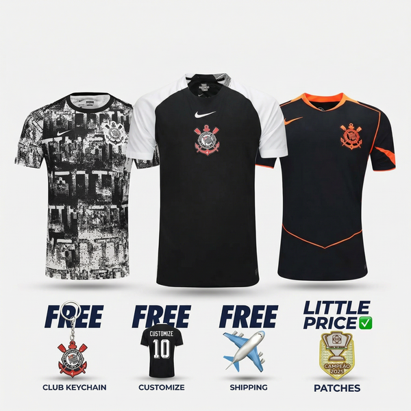 COMBO Corinthians Campeão 2026 - Pre-Partita, Casa, Terza