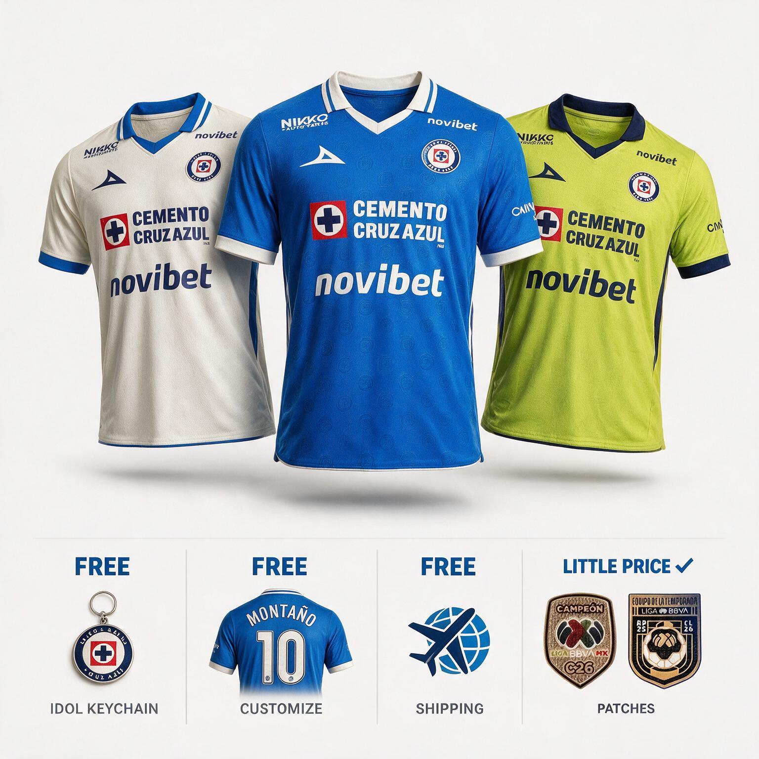 Combo Cruz Azul 26/27 - Home, Away and Goalkeeper