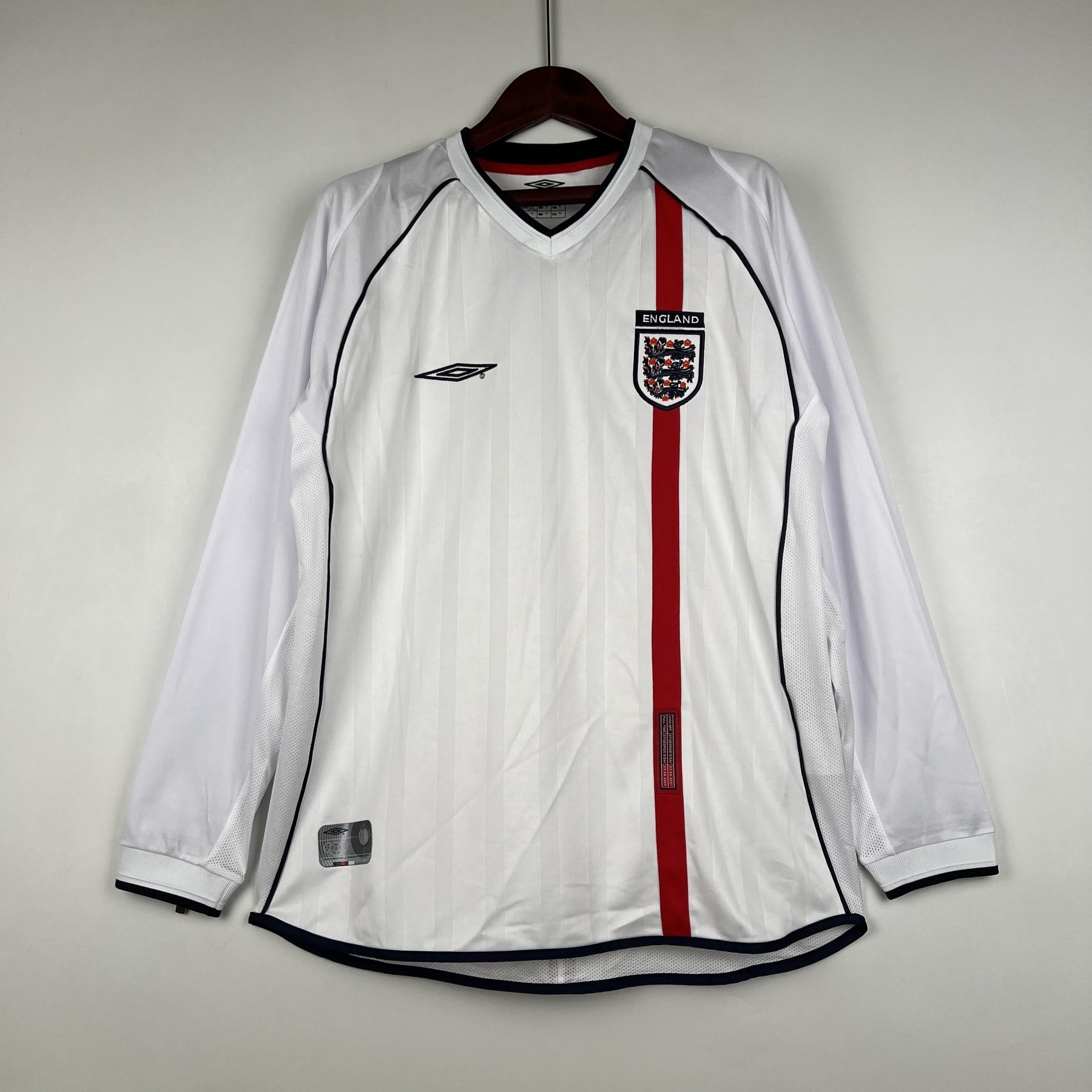 Camiseta retro de local de Inglaterra 2002 - Manga Larga