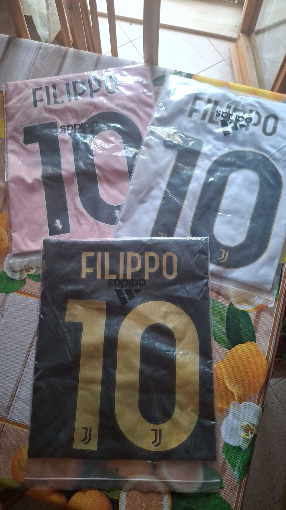 FOOTGOAT personalized jerseys in their packaging