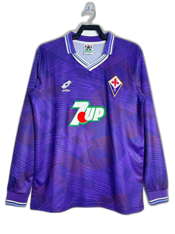 Fiorentina 92/93 I Camiseta Local - Versión Retro Manga Larga