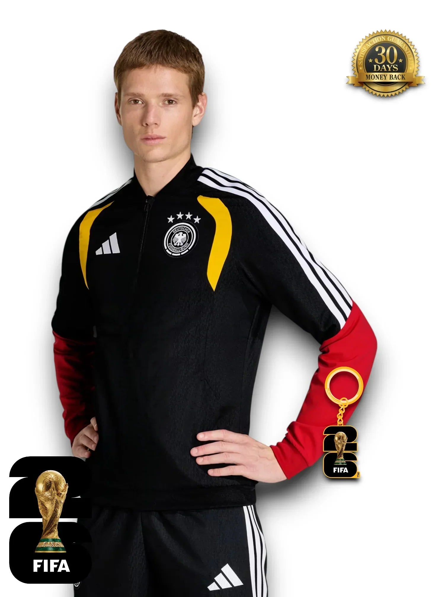 Conjunto de entrenamiento Alemania Mundial 2026 Half-Zip Negro