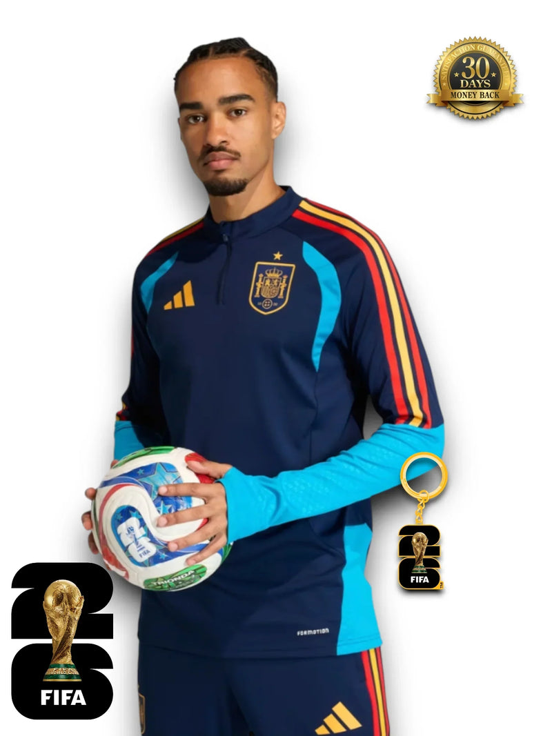 Conjunto de Sudadera de Entrenamiento con Cremallera hasta la Mitad España Mundial 2026 Azul Rey