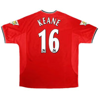 MAGLIA UFFICIALE KEANE #16 Manchester United Retro Home 2000/01