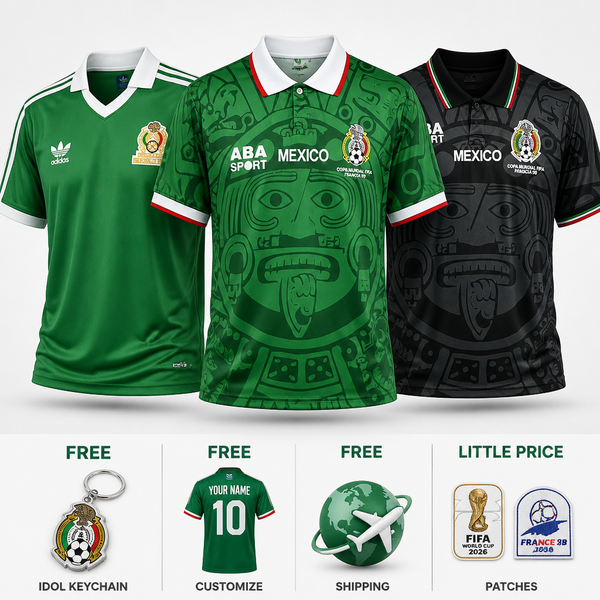 COMBO Mexico Retro 1986 Home, 1998 Home, 1998 Fourth