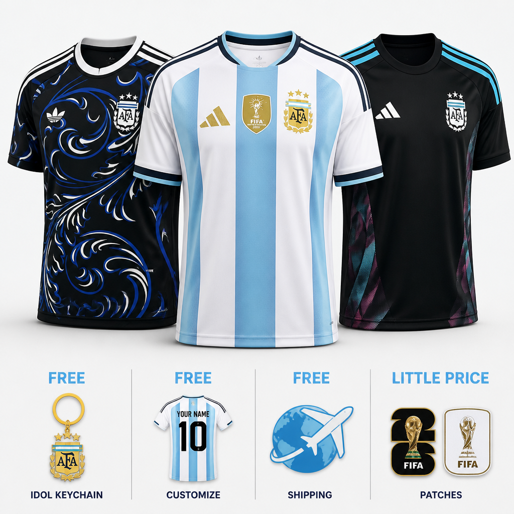 COMBO Argentina Fifa World Cup 2026- Home 26/27, Away 26/27 and Goalkeeper 26/27