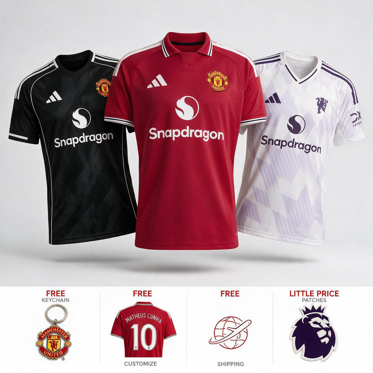 COMBO Manchester United 25/26 - Casa, Trasferta, Terza e Speciale