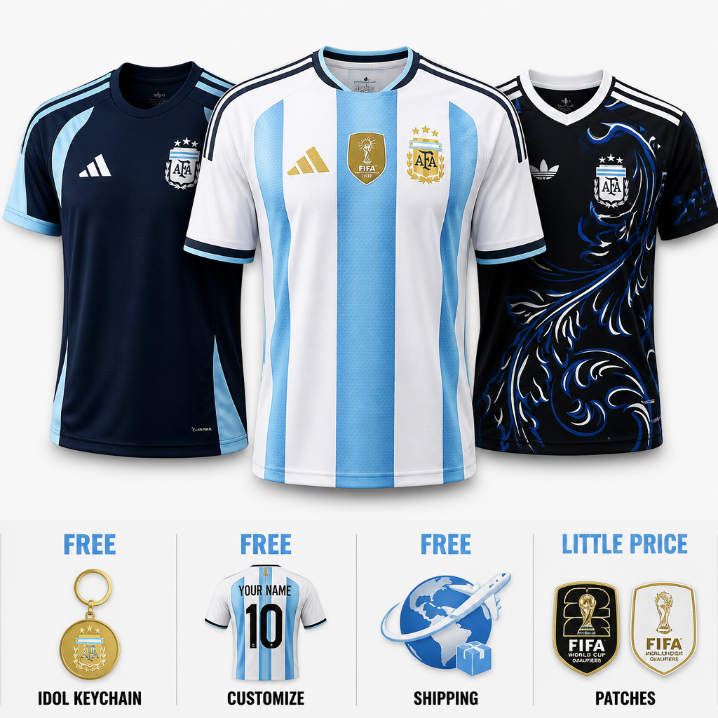 COMBO Argentina Fifa World Cup 2026- Home 26/27, Away 26/27 and Training 26/27