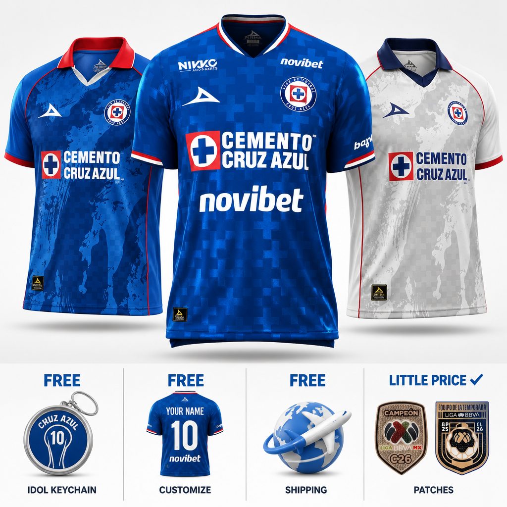 COMBO Cruz Azul,  25/26 Home,  Home 2025/26 Intercontinental,Away 2025/26 Intercontinental