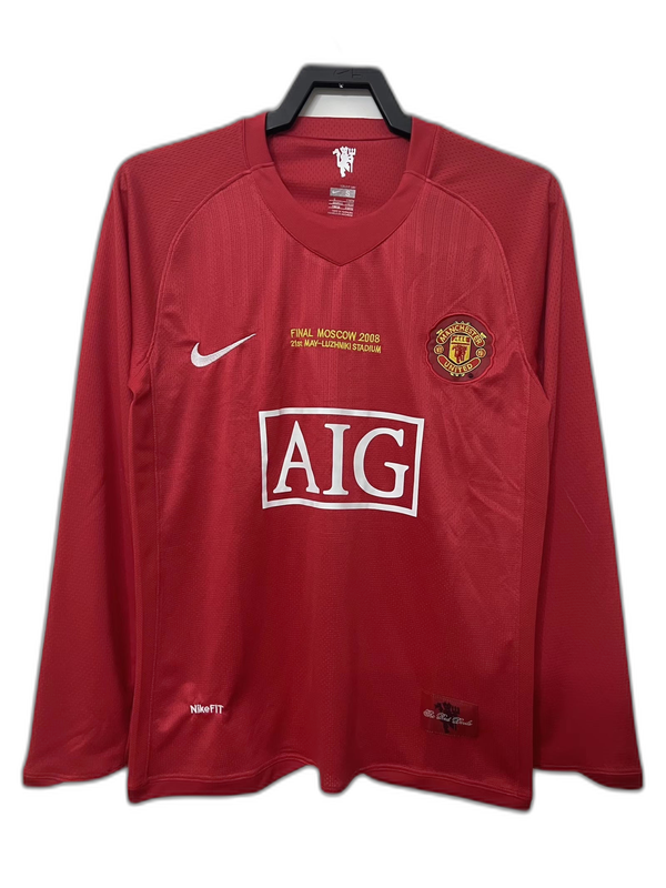 Manchester United 07/08 I Camiseta de local - Versión Retro Manga Larga