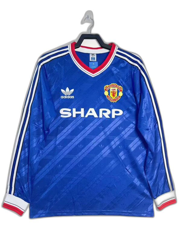 Camiseta Manchester United 86/88 III Tercera Equipación - Versión Retro Manga Larga