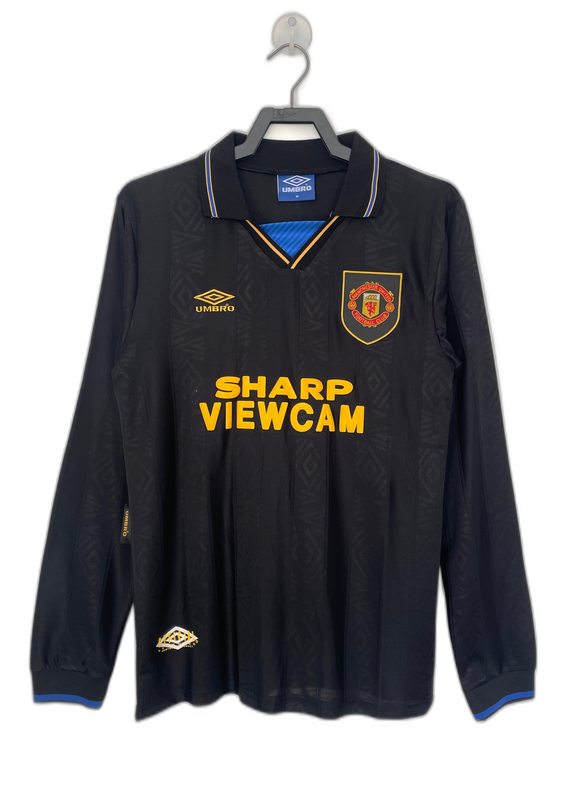 Camiseta Retro Manchester United 93/94 Negra - Manga Larga