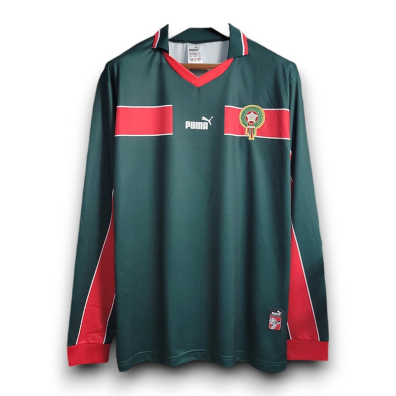 Marocco 1998 Maglia Calcio Trasferta Retrò Verde - Maniche Lunghe