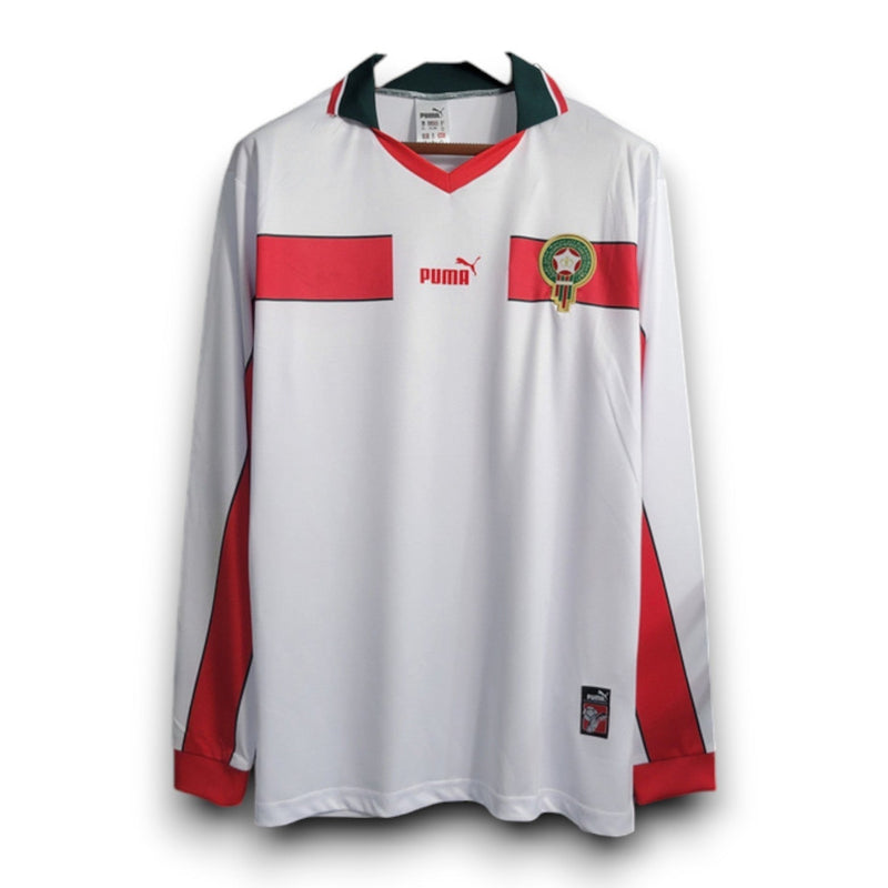 Marocco 1998 Trasferta Maglia Retro Bianca - Manica Lunga