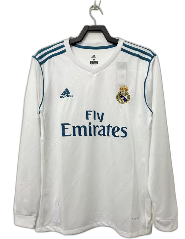 Real Madrid 17/18 I Maglia Home - Versione Retrò a Manica Lunga