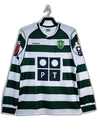Sporting Lisbona 01/03 I Maglia Casa - Versione Retrò a Manica Lunga